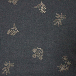 紺地×グレー色ボタニカル柄刺繡入り  前カシュクール重ねワンピース Ｍ~LLサイズ 7枚目の画像