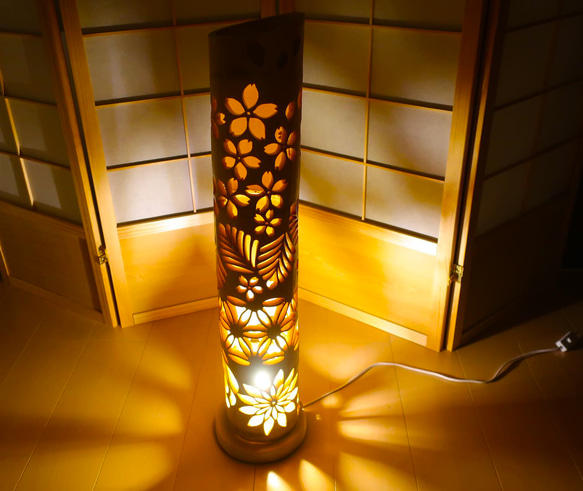 竹灯り・竹あかり・竹灯籠・竹灯篭・竹ランプ 繊細彫り～～ 癒しの灯り★華流★～～ 竹灯り 竹ランプ 竹あかり 竹灯籠 竹灯篭 繊細彫り～～