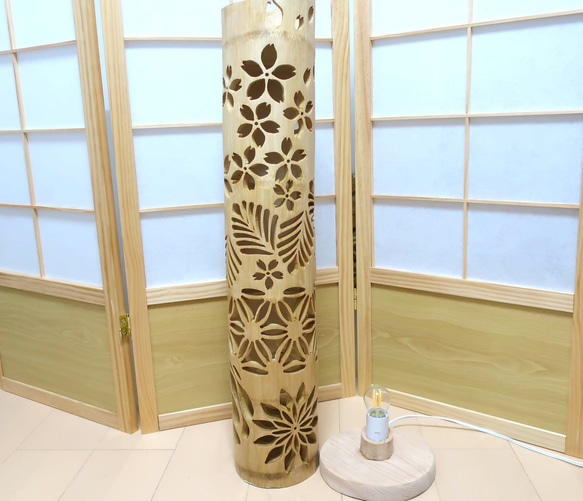 竹灯り・竹あかり・竹灯籠・竹灯篭・竹ランプ 繊細彫り～～ 癒しの灯り★華流★～～ 竹灯り 竹ランプ 竹あかり 竹灯籠 竹灯篭 繊細彫り～～