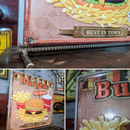 アメリカンダイナー/ ハンバーガー サインボード/ BURGERS 看板