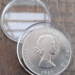 エリザベス女王 英国 イギリス 1965年  ブリティッシュ クラウン コイン   5シリング 28g 39mm  美品 1枚目の画像