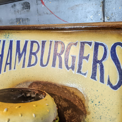 アメリカンダイナー/ ハンバーガー屋さん 吊り下げ看板/ サインボード & ハンバーガー容器/ フライヤートレイ 11枚目の画像