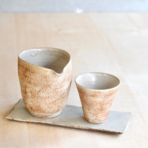 片口酒器セットA-1（片口酒器、ぐい呑み、陶板の3点セット）福袋セット