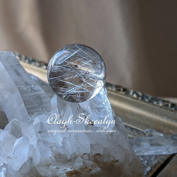 【Silver Rutile Quartz】シルバールチルクォーツ No.5　 丸玉｜16mmサイズ｜金紅石入り水晶 ｜ 1枚目の画像