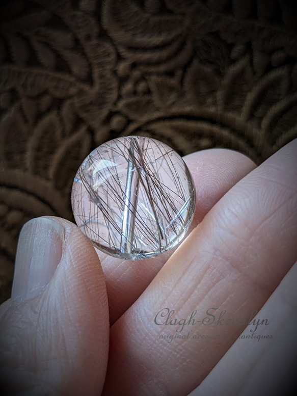 【Silver Rutile Quartz】シルバールチルクォーツ No.5　 丸玉｜16mmサイズ｜金紅石入り水晶 ｜ 11枚目の画像