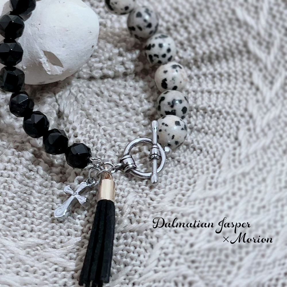 「可能性を信じる」 ダルメシアンジャスパー×モリオンのブレスレット