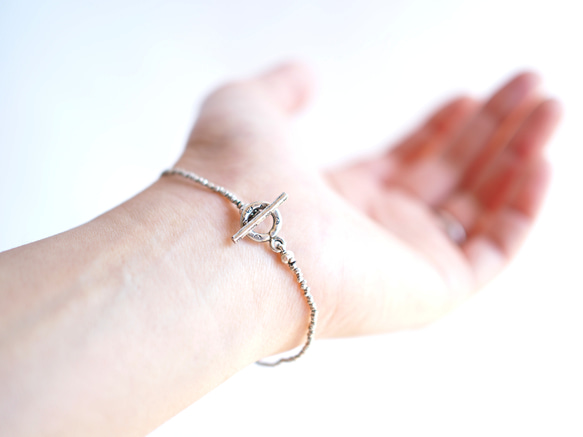 モスアクアマリン シルバーブレスレット silver950 6枚目の画像