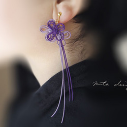 耳環「Fure、Furu、Touch」（深紫色×淺紫色） 第10張的照片