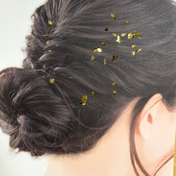 和の髪飾り　金箔（フェイク）3枚セット【Creema限定】 2枚目の画像