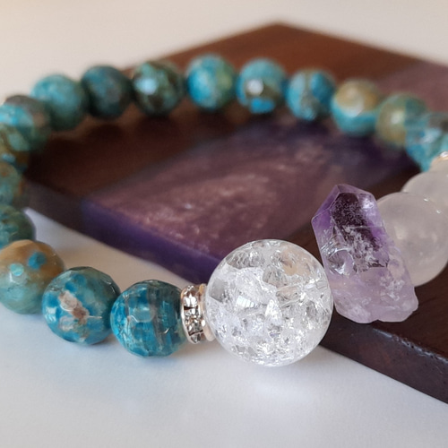 ☆むらさきのムーンシャドー☆オーシャンブルージャスパー、アメジスト  