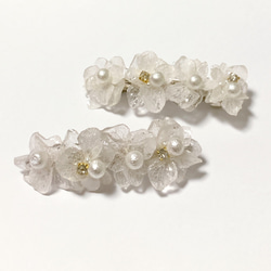 《Mami.t》  本物の紫陽花バレッタ(8cm) 2枚目の画像