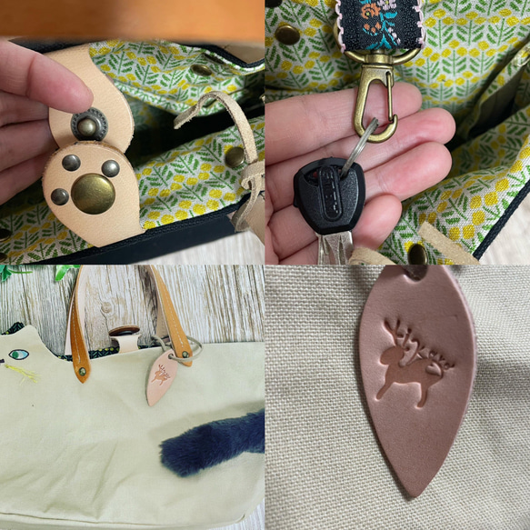 ツンデレ猫の気分が上がる春のお出かけ猫トートバッグ　北欧カバン　 4枚目の画像