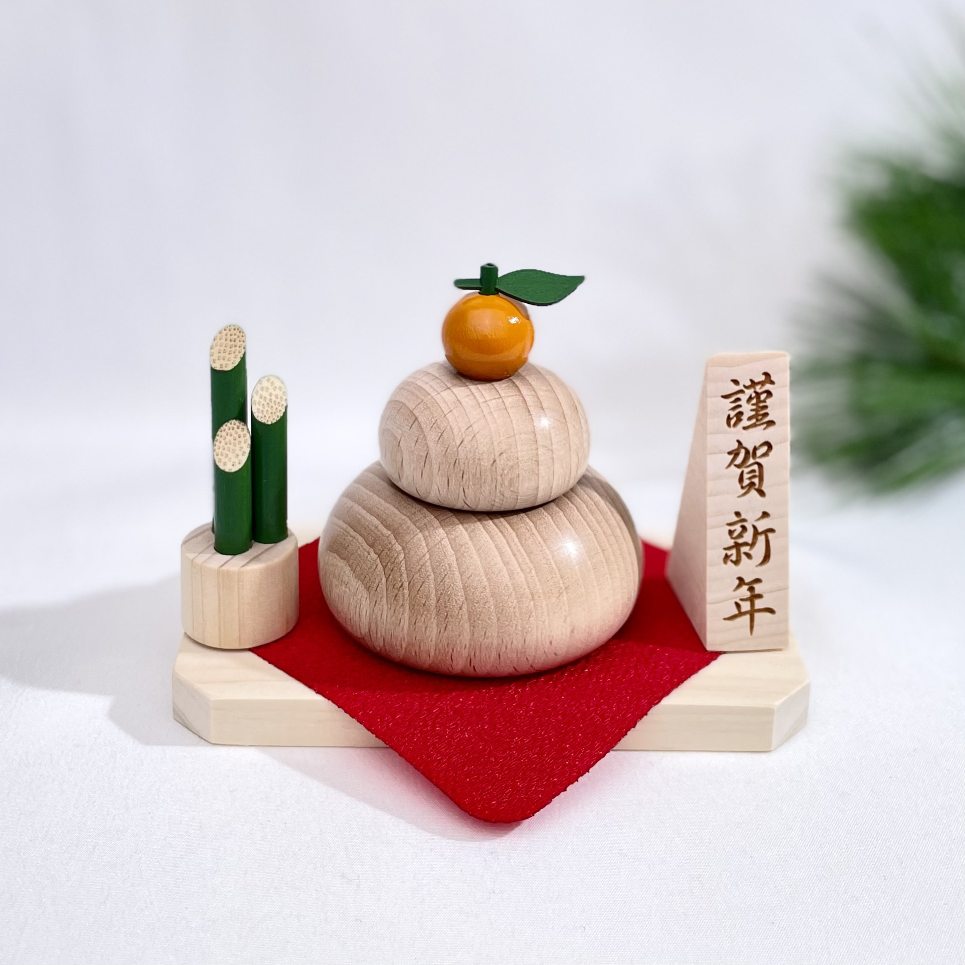 値下げ❢日本製の木製門松と鏡餅セット