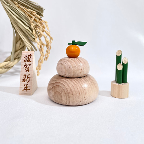 値下げ❢日本製の木製門松と鏡餅セット 値下げ❢日本製の木製門松と鏡餅セット 値下げ❢日本製の木製