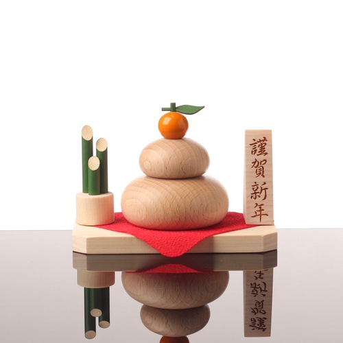 値下げ❢日本製の木製門松と鏡餅セット 秀〆 【ずっと使える木のぬくもり】木製 鏡餅 門松 一対 セット