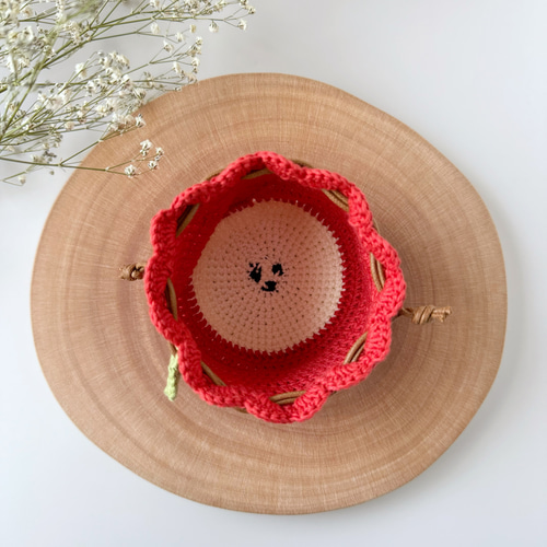 No.492＊持ち手付きころりん巾着型ポーチ＊ハンドメイド＊小物入れ＊ No.492＊持ち手付きころりん巾着型ポーチ＊ハンドメイド＊小物入れ＊