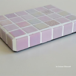 光沢パールMix ピンク モザイクタイルのディスプレイトレイ Sサイズ(小物置き・什器)【受注制作】 9枚目の画像