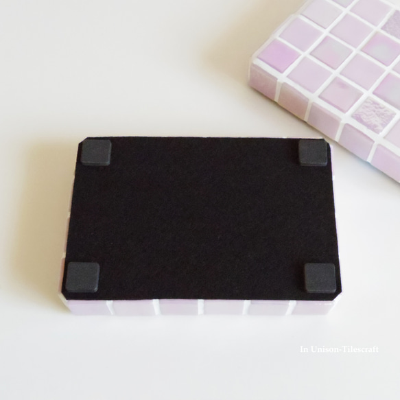 光沢パールMix ピンク モザイクタイルのディスプレイトレイ Sサイズ(小物置き・什器)【受注制作】 11枚目の画像