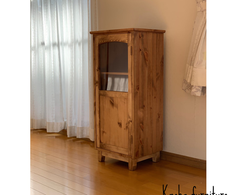 ハーフガラスキャビネット キッチンキャビネット 収納棚 食器棚