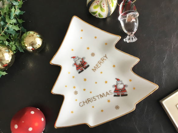 ツリー型プレート(サンタ) 中皿 s-blueglass 通販 15039603｜Creema