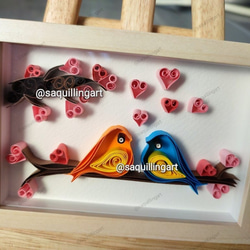 手作りクイリング鳥と木/Birds and Tree Quilling Frame 4枚目の画像