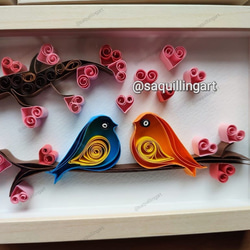 手作りクイリング鳥と木/Birds and Tree Quilling Frame 3枚目の画像