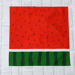 スイカ柄42×42正方形ランチクロス＆給食袋のセット【小学校給食用】 3枚目の画像