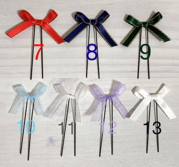 【Uピン】テディベアとリボンとパールの髪飾りブラウン 4枚目の画像