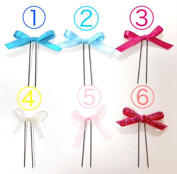 【Uピン】テディベアとリボンとパールの髪飾りブラウン 3枚目の画像