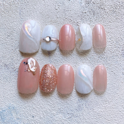 No.9 ニュアンスネイルチップ ピンクブラウン 秋カラー ネイルチップ