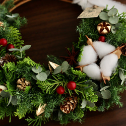 送料無料　フレッシュ針葉樹のクリスマスハーフリース　ホワイトコットン 4枚目の画像