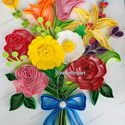 ペーパークイリングブーケ/Handmade Paper Quilling Bouquet 1枚目の画像