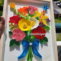 ペーパークイリングブーケ/Handmade Paper Quilling Bouquet 4枚目の画像