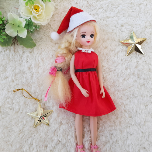 クリスマス リカちゃん服 人形 洋服 ハンドメイド 2301