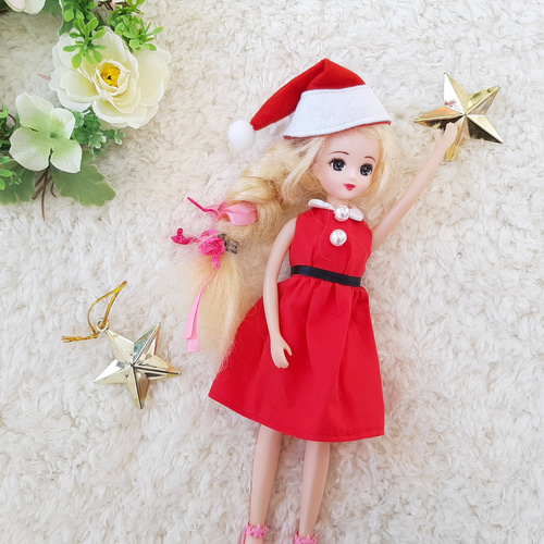 クリスマス バージョン リカちゃん人形 お洋服 ハンドメイド 2105 クリスマス バージョン リカちゃん人形 お洋服 ハンドメイド 2105