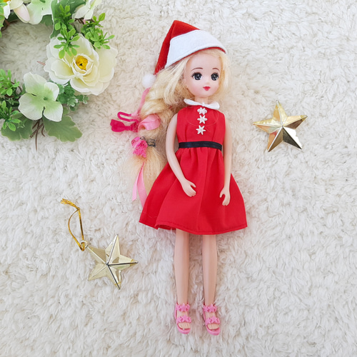 クリスマス バージョン リカちゃん人形 お洋服 ハンドメイド 2108 クリスマス バージョン リカちゃん人形 お洋服 ハンドメイド 2108