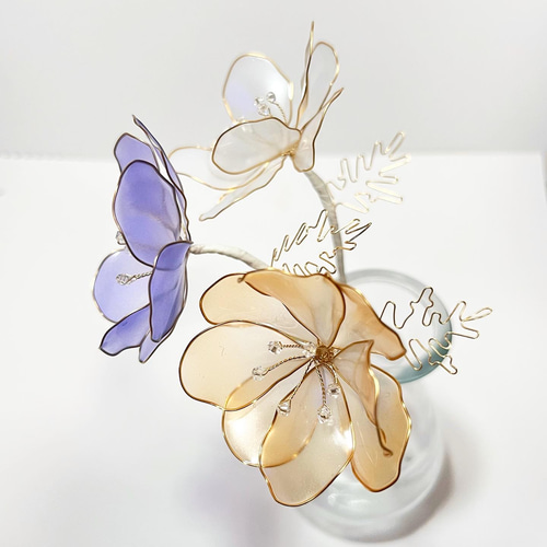 アネモネ 一輪 ワイヤーアート 立体・オブジェ 針金堂 通販