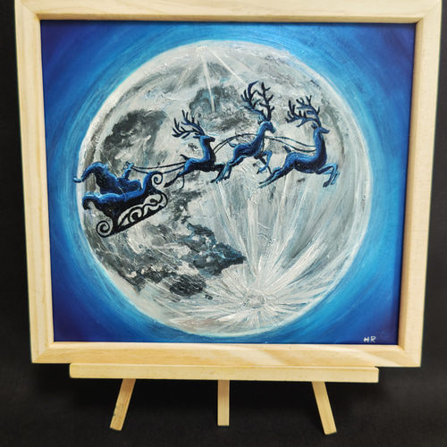 油絵 絵画 【満月のサンタとトナカイ】 絵画 HR 通販 15040084 油絵 絵画 【満月のサンタとトナカイ】 絵画 HR 通販 15040084
