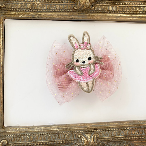 ハンドメイド☆キッズリボン☆ピンク☆きらきら揺れるビジュー