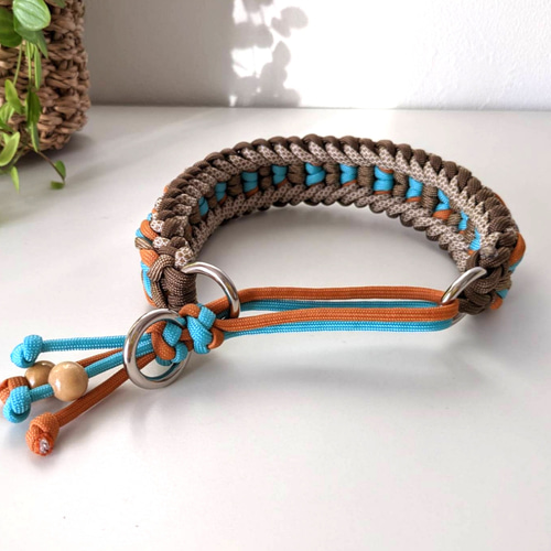 パラコード首輪 《仕上がり品》模様編み 最小29cm～最大36cm
