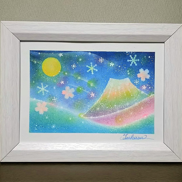 パステル画（原画）月あかり。 パステル画（原画）月あかり。