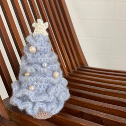 手編み　ホワイトクリスマスツリー♪ 1枚目の画像