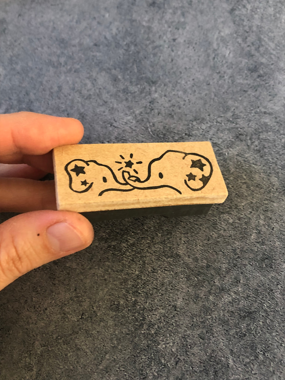 あまえんぼ　ぞうさんの親子　消しゴムはんこ　eraser stamp 3枚目の画像