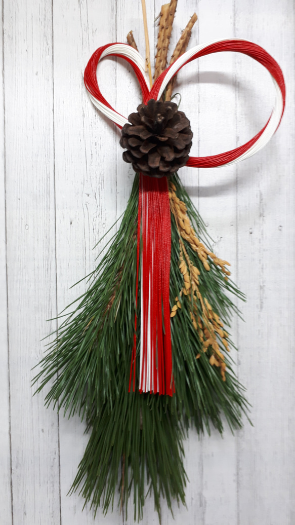 若松と紅白水引の迎春スワッグ スワッグ NOBA-FLOWER 通販 15040690