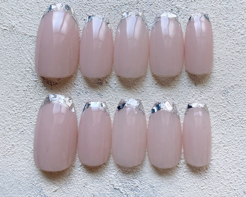No.7 ニュアンスネイルチップ ガラスフレンチ ネイルチップ