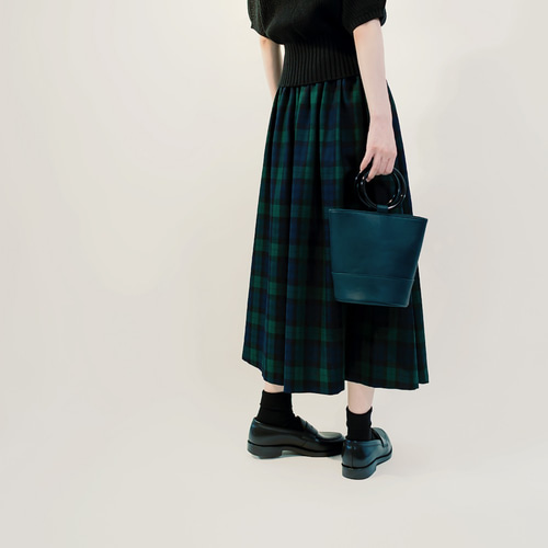 ☆サンプル品・限定1枚SALE☆ タータンチェック 紺×緑 ロングスカート