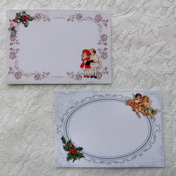 ヴィクトリアン風　クリスマス　ミニメッセージカード２４枚セット（天使と子供） 2枚目の画像