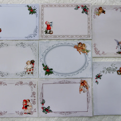 ヴィクトリアン風　クリスマス　ミニメッセージカード２４枚セット（天使と子供） 1枚目の画像