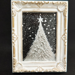 【銀色クリスマスツリー】絵画 油彩 油彩画 絵 油絵 1c527f953049043093f55e520d547a