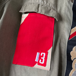 掛軸ジャケット亀甲紋にあわせの鳳凰　ユーロミリタリージャケットリユース帯ジャケット　 10枚目の画像